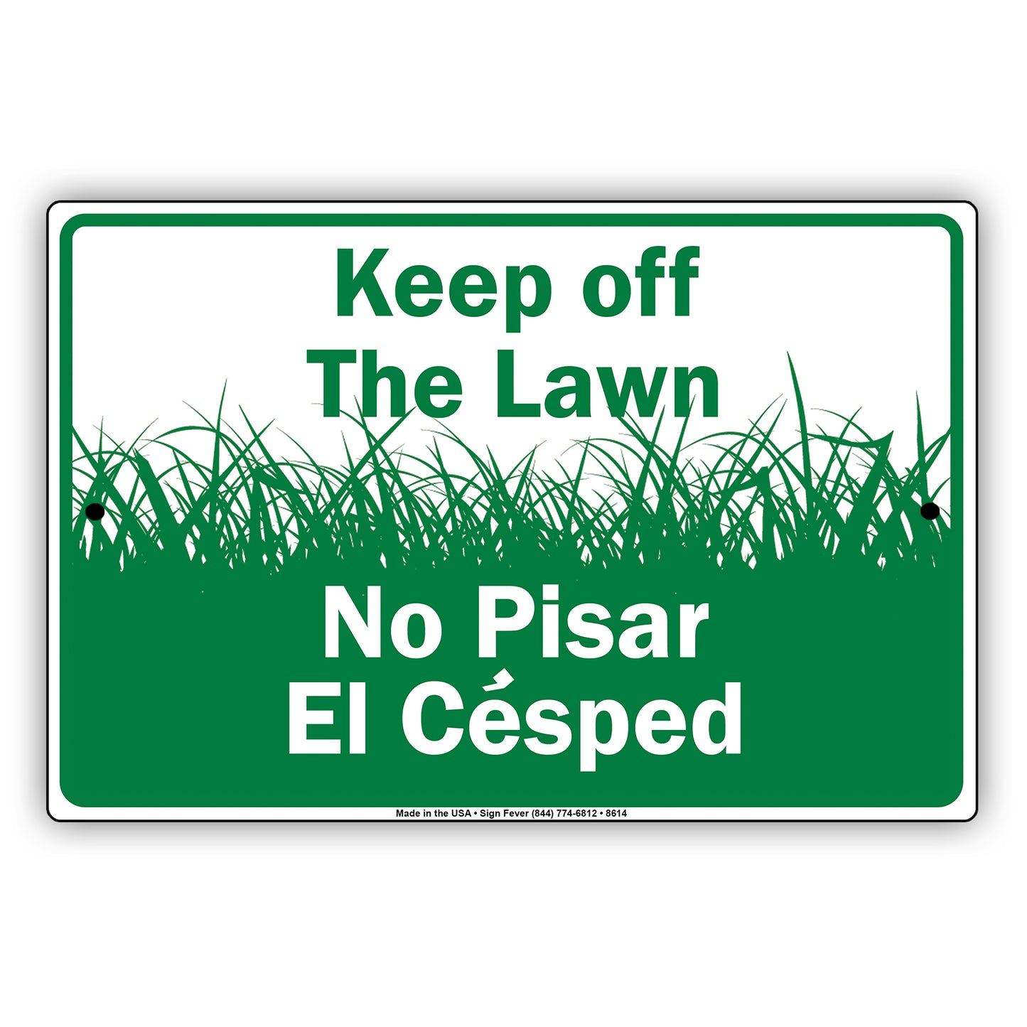 Keep Off The Lawn No Pisar El Cesped Bilingual Home Decor Aluminum Metal Sign Plate