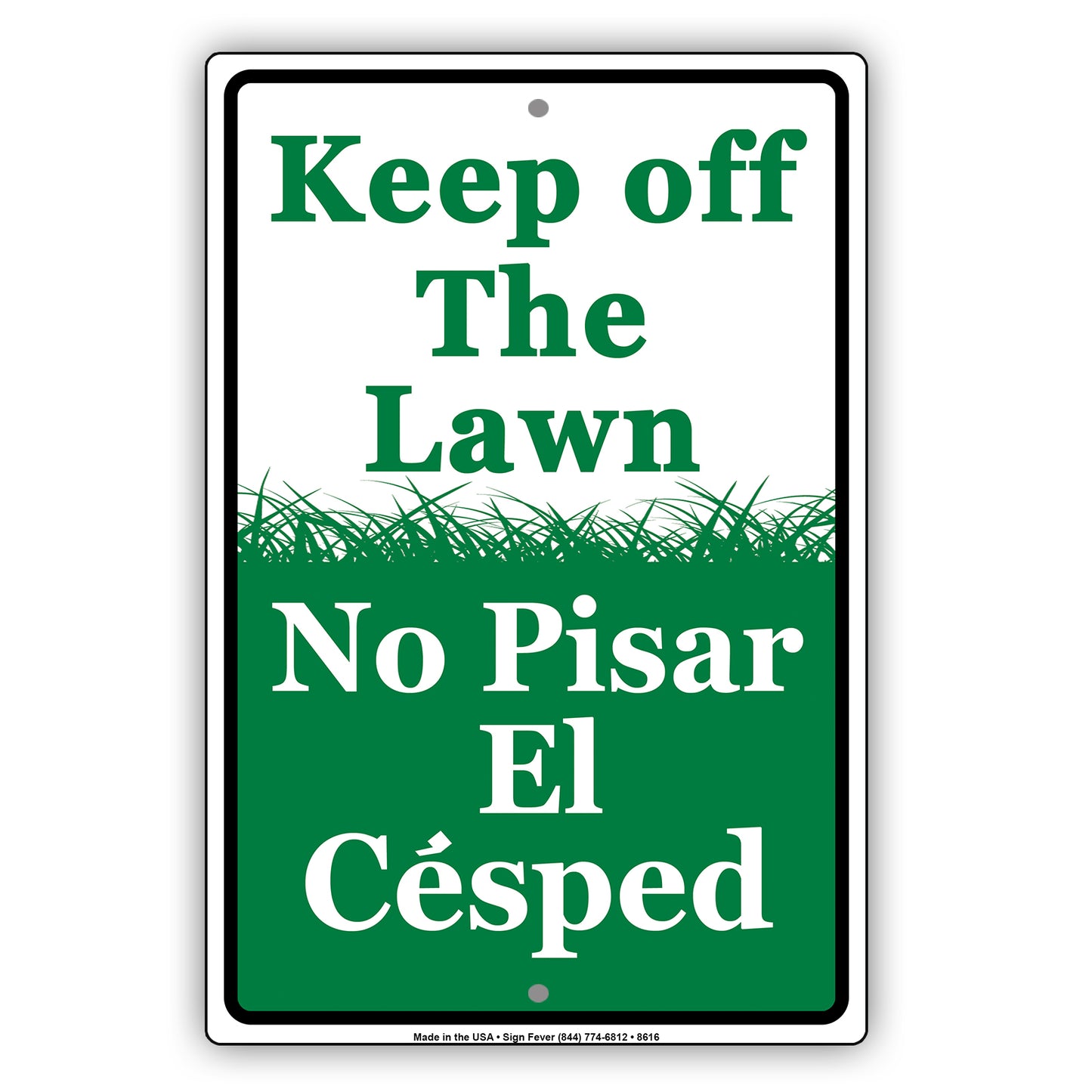 Keep Off The Lawn No Pisar El Cesped Bilingual Home Decor Aluminum Metal Sign Plate