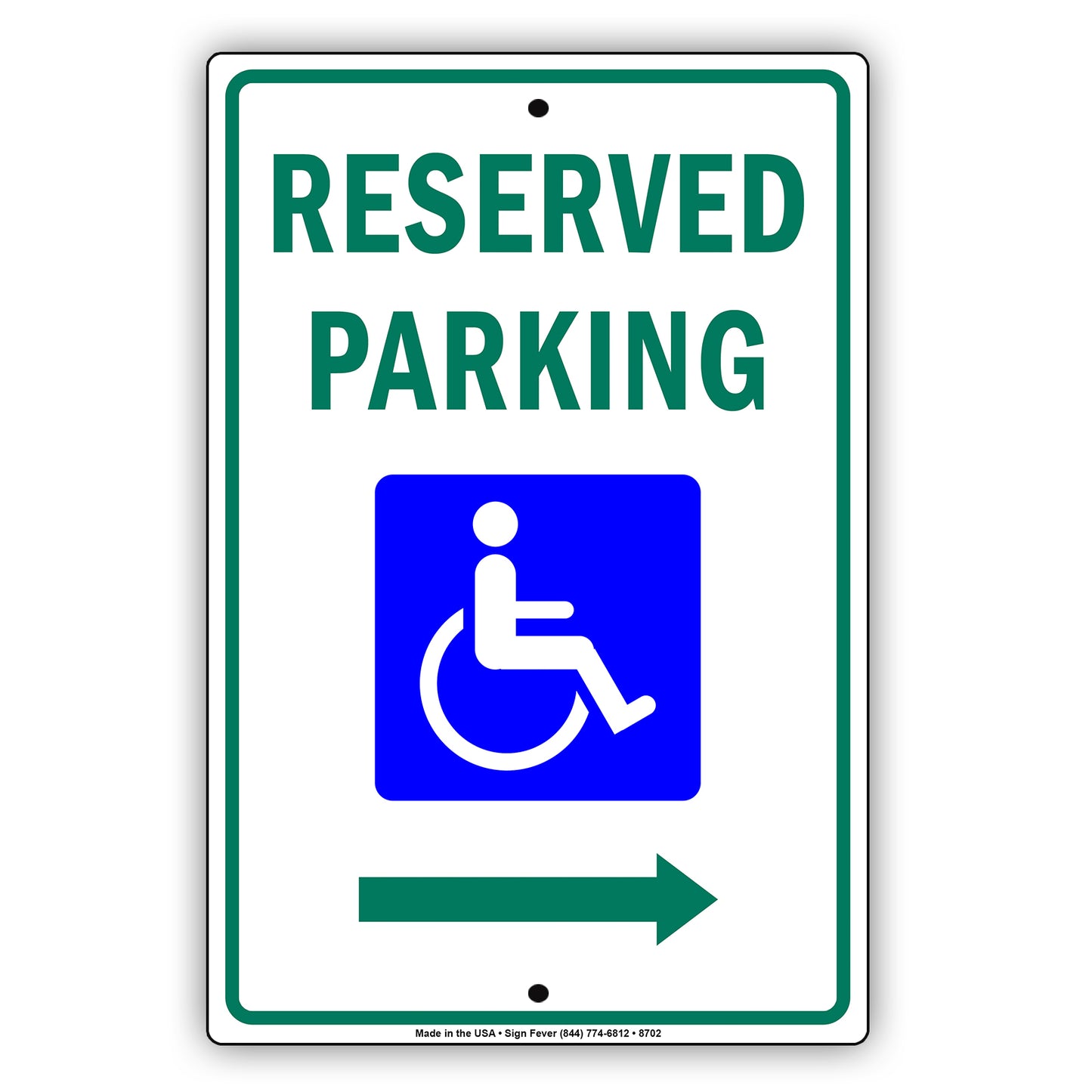 Reserved Parking Handicap Hospital Emergency Aluminum Metal Sign Plate