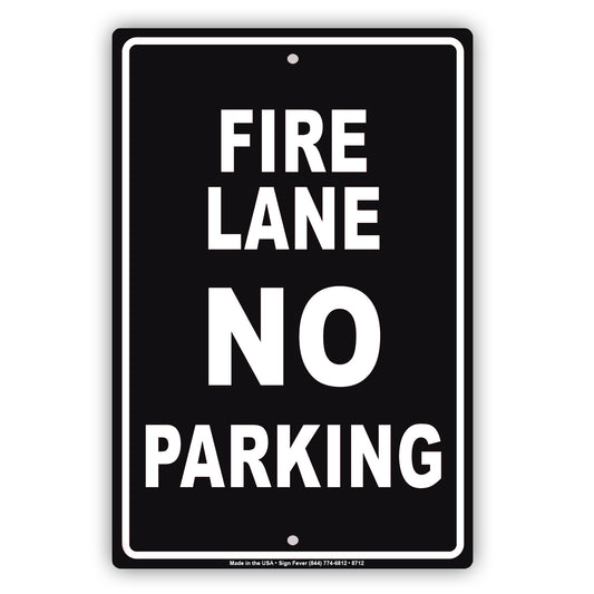 Fire Lane No Parking Dangerous Restriction Aluminum Metal Sign Plate