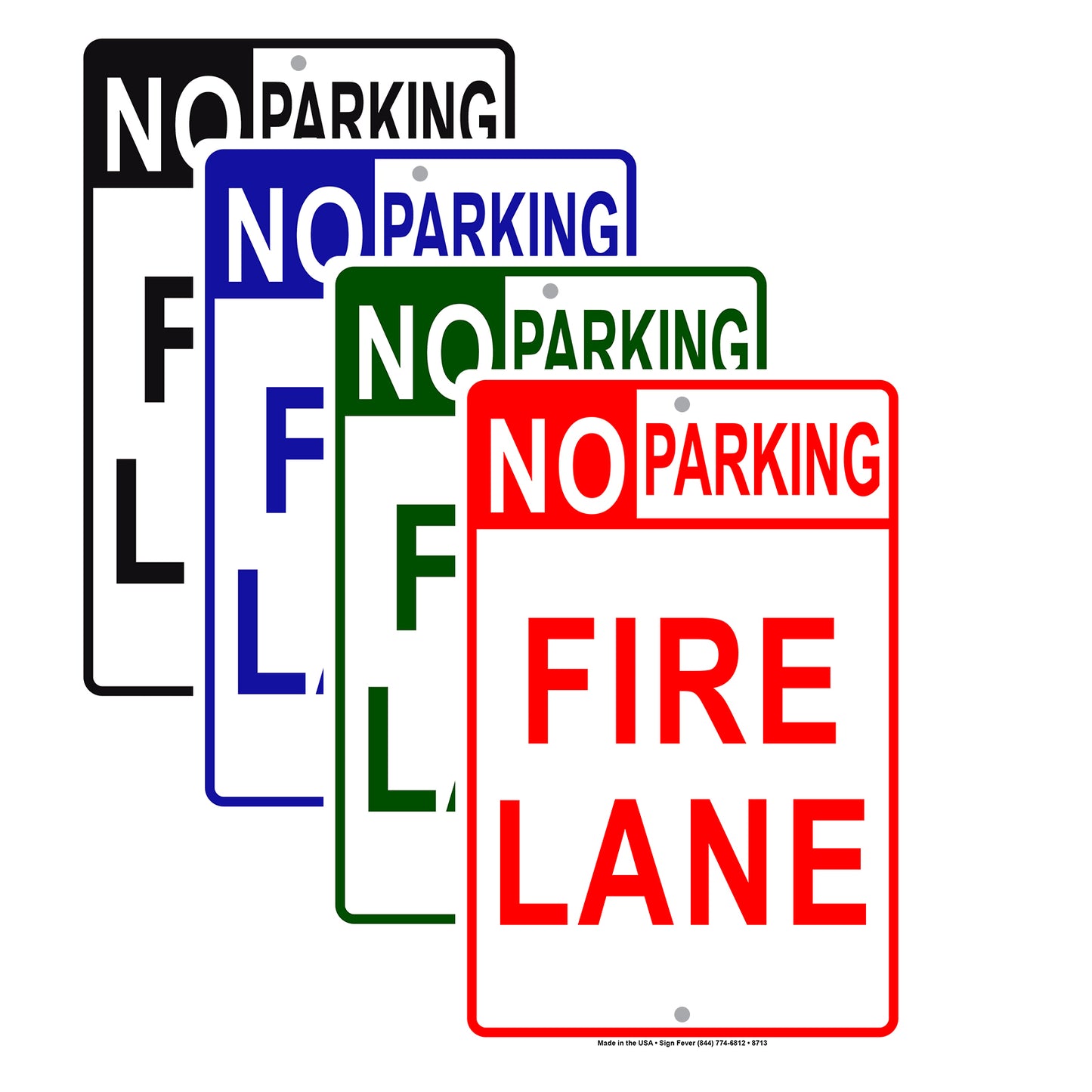 Fire Lane No Parking Dangerous Restriction Aluminum Metal Sign Plate