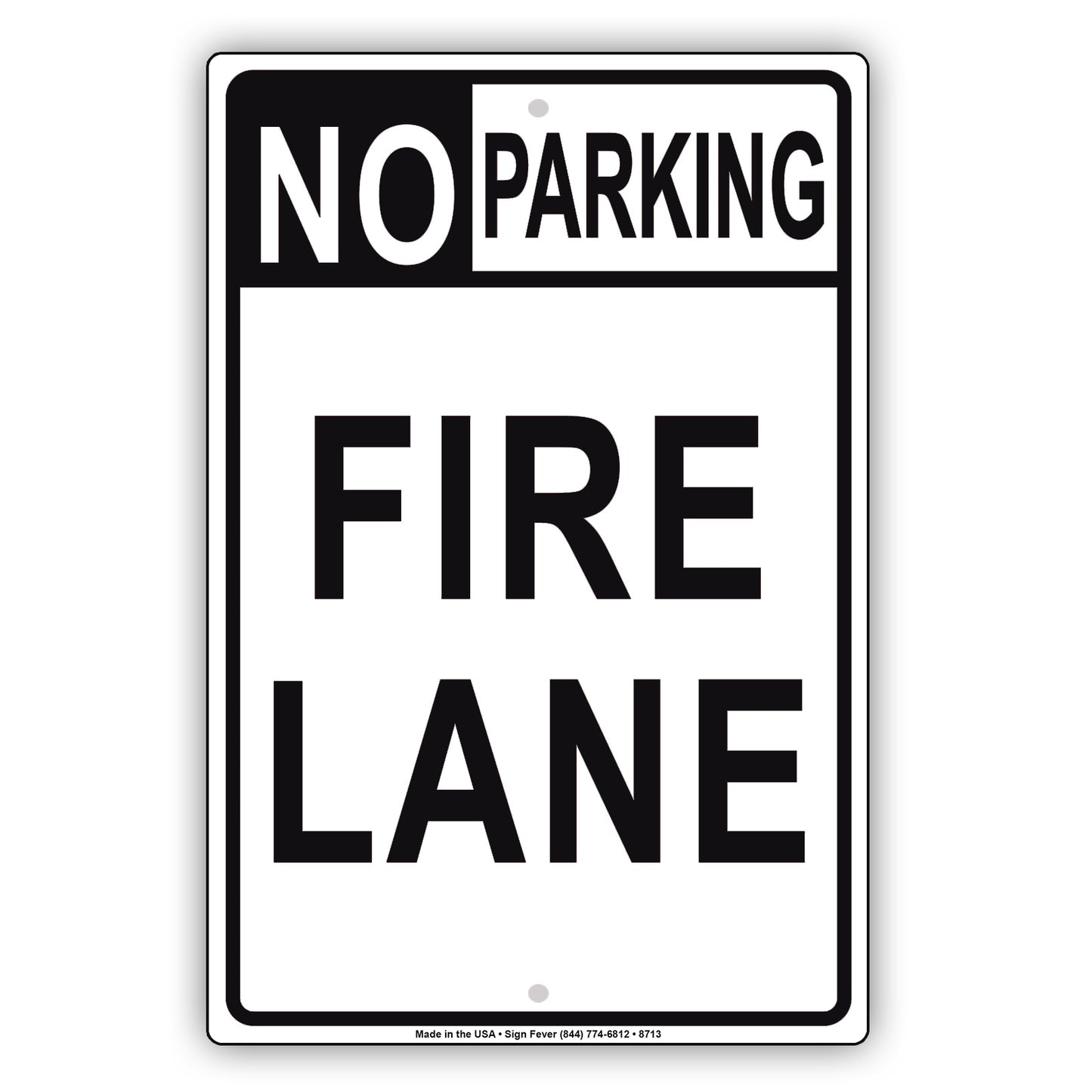 Fire Lane No Parking Dangerous Restriction Aluminum Metal Sign Plate