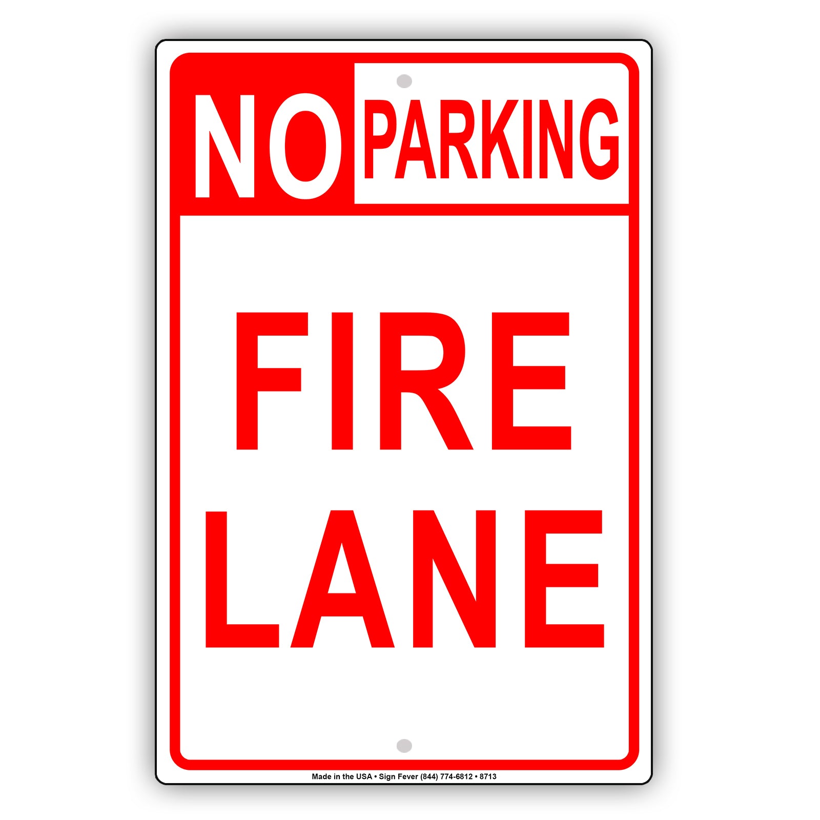 Fire Lane No Parking Dangerous Restriction Aluminum Metal Sign Plate