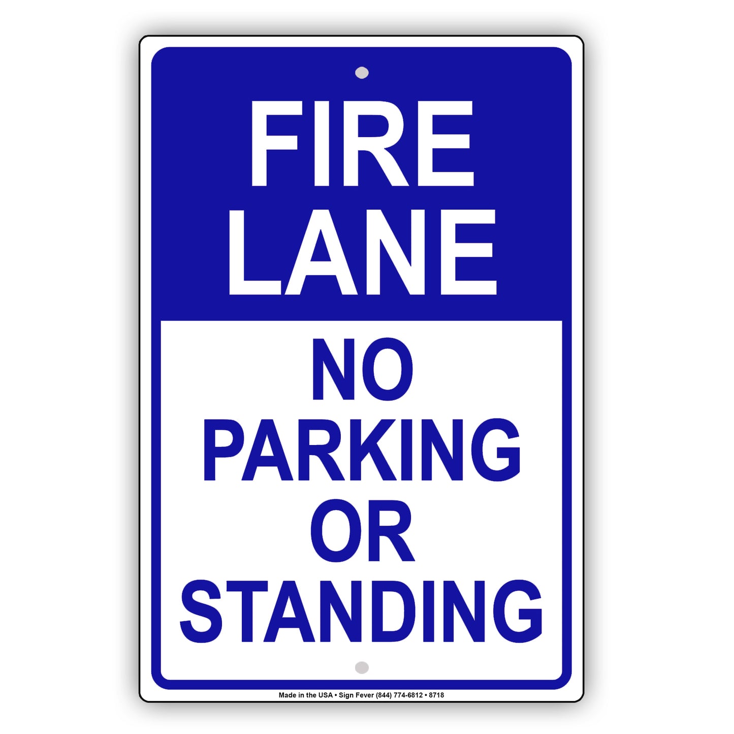 Fire Lane No Parking Or Standing Aluminum Metal Sign Plate