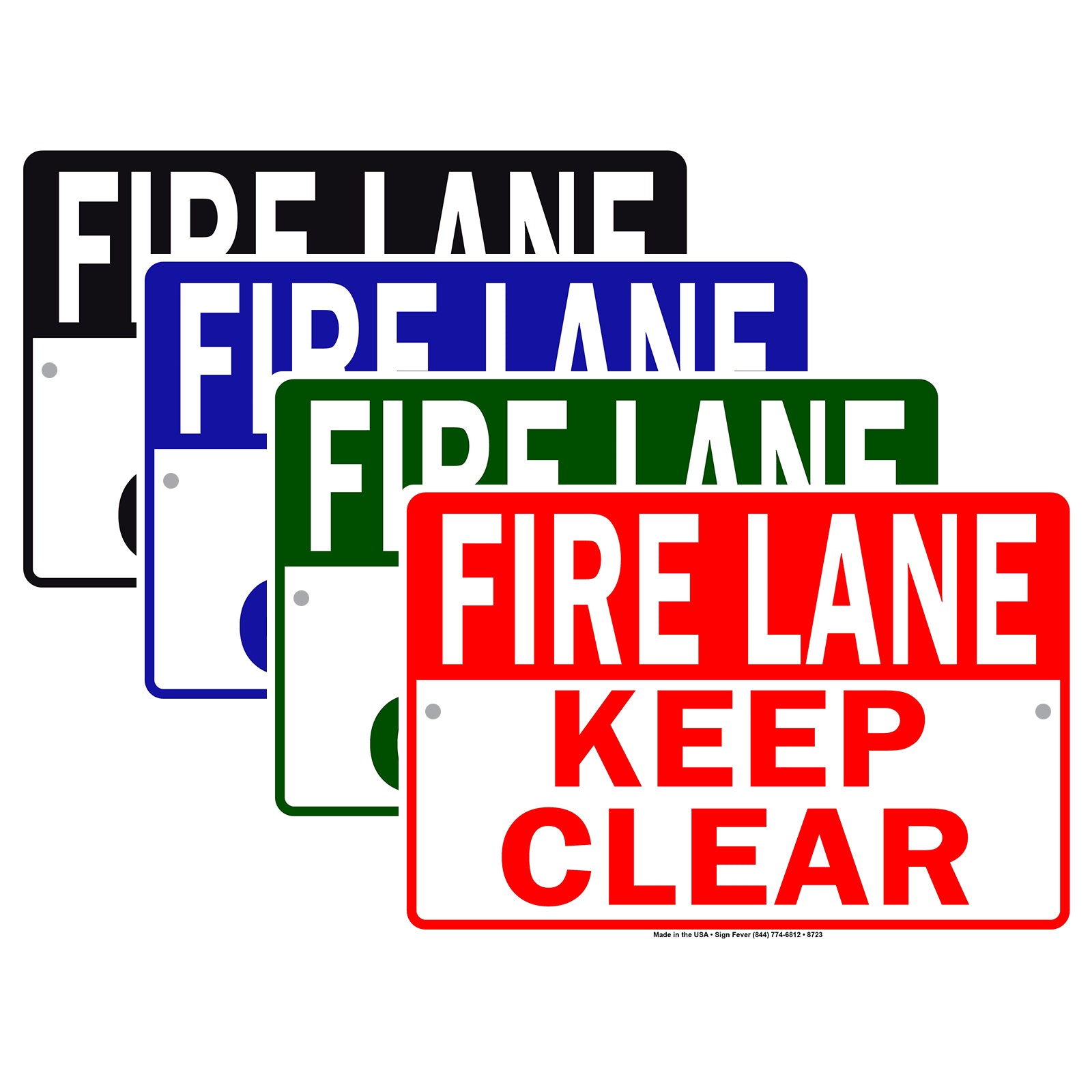 Fire Lane Keep Clear Traffic Aluminum Metal Sign Plate