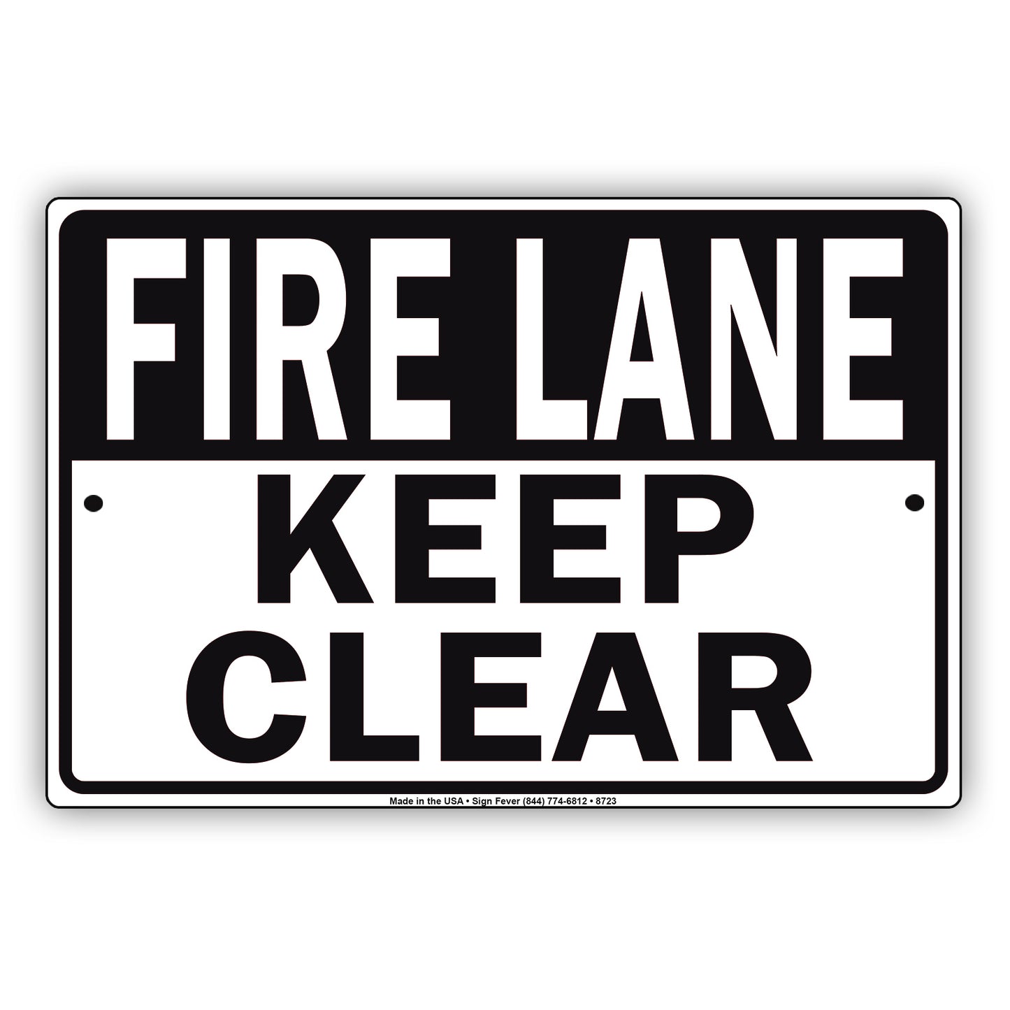 Fire Lane Keep Clear Traffic Aluminum Metal Sign Plate