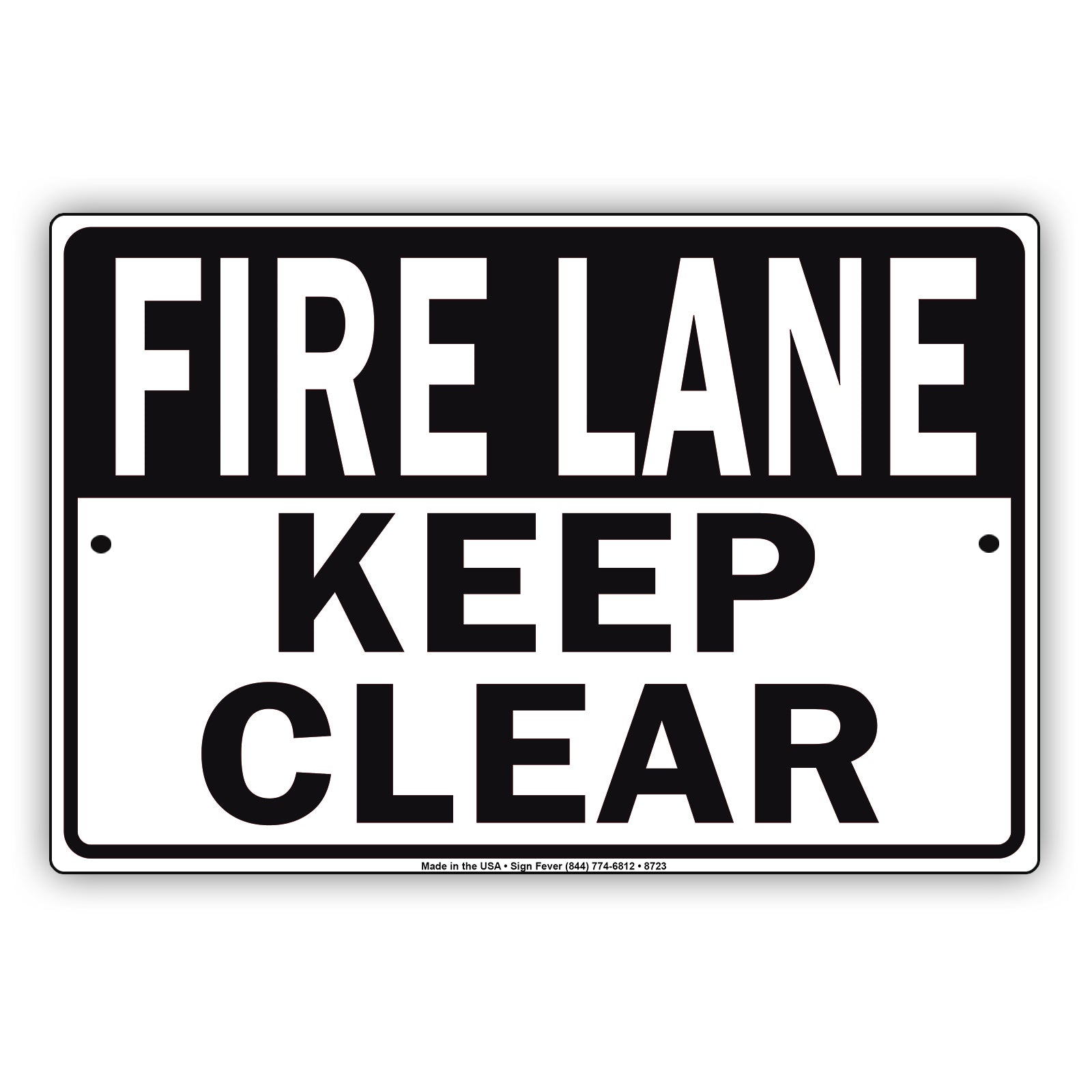 Fire Lane Keep Clear Traffic Aluminum Metal Sign Plate