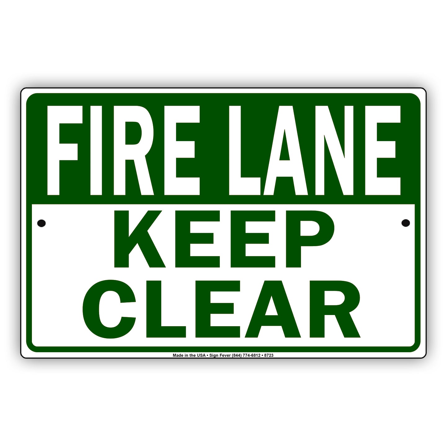 Fire Lane Keep Clear Traffic Aluminum Metal Sign Plate