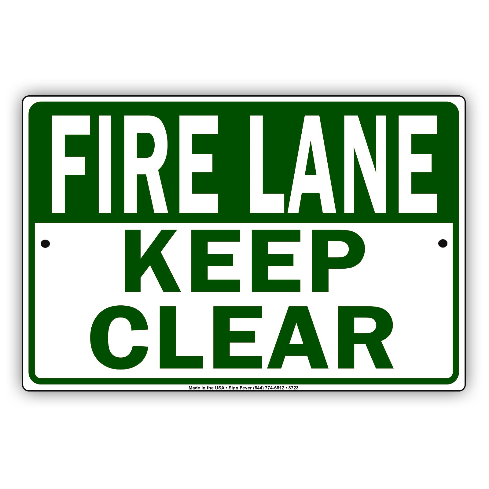 Fire Lane Keep Clear Traffic Aluminum Metal Sign Plate
