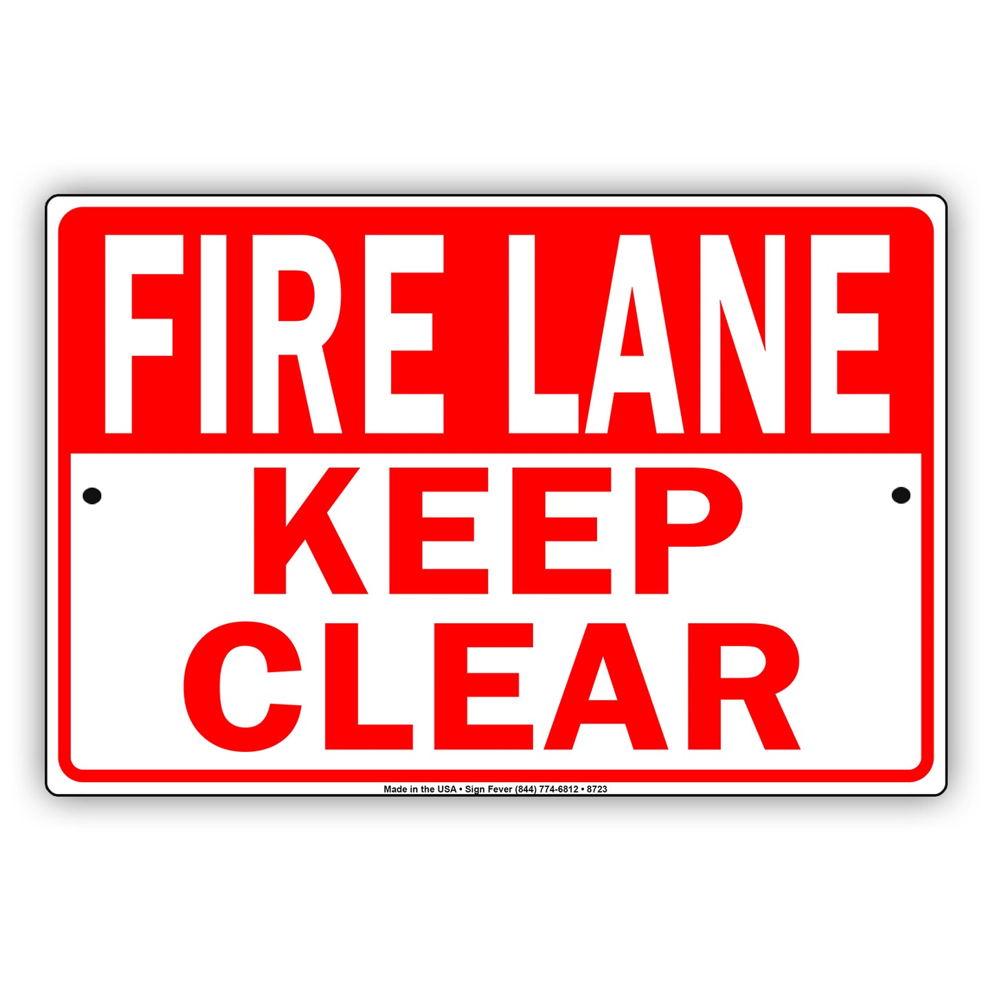 Fire Lane Keep Clear Traffic Aluminum Metal Sign Plate