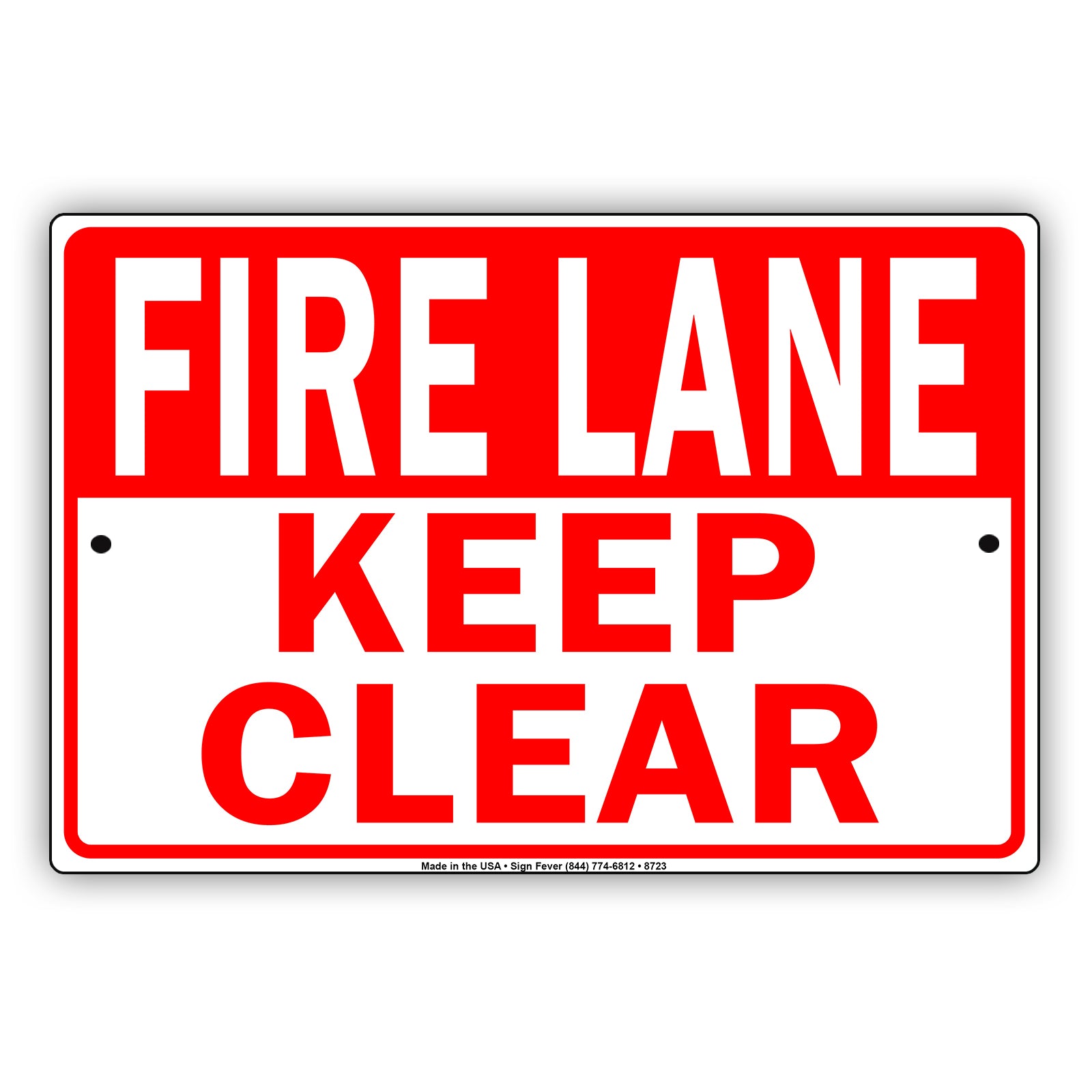 Fire Lane Keep Clear Traffic Aluminum Metal Sign Plate
