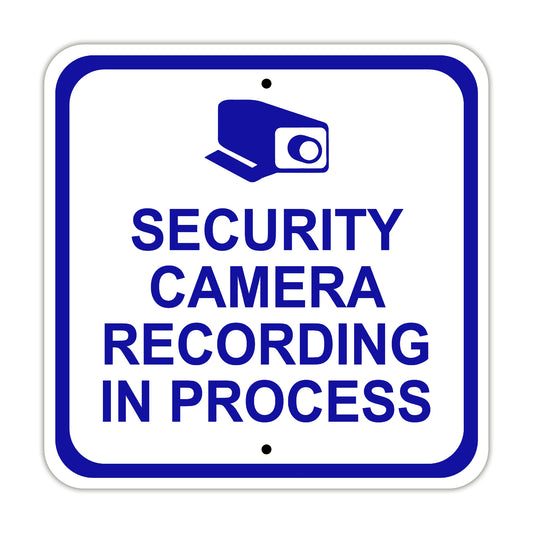 Security Camera Recording in Process Aluminum Metal Sign Plate