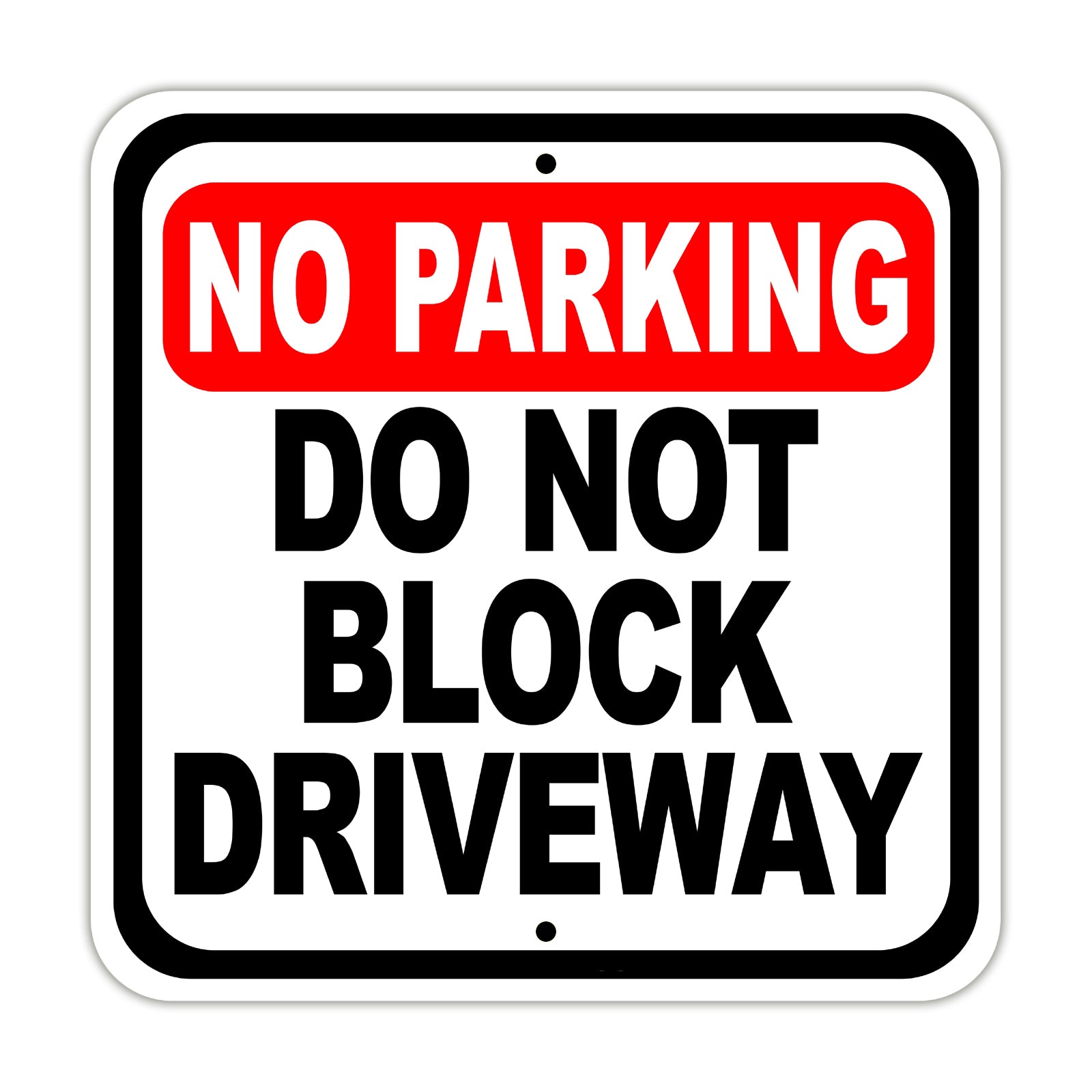 No Parking Do Not Block Driveway | Metal Square Sign – Sign Fever