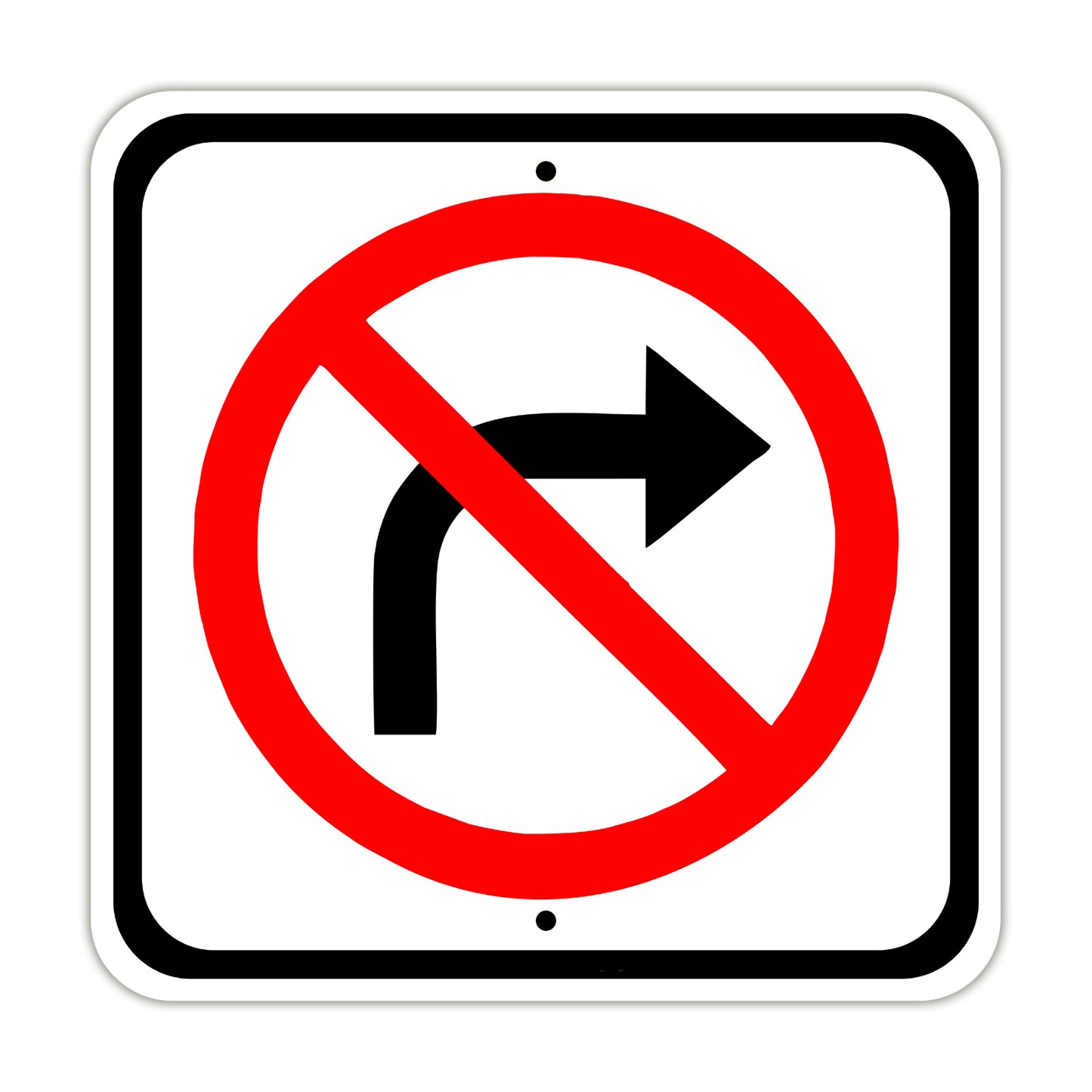 No Right Turn Road Street Highway Interstate Aluminum Metal Sign Plate