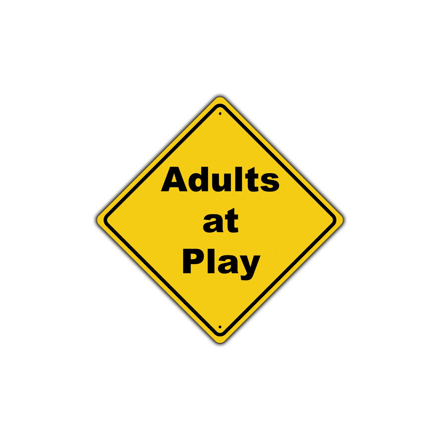 Slow Adults at Play Warning Caution Crossing Metal Aluminum Funny Novelty Plate Drinking Sign