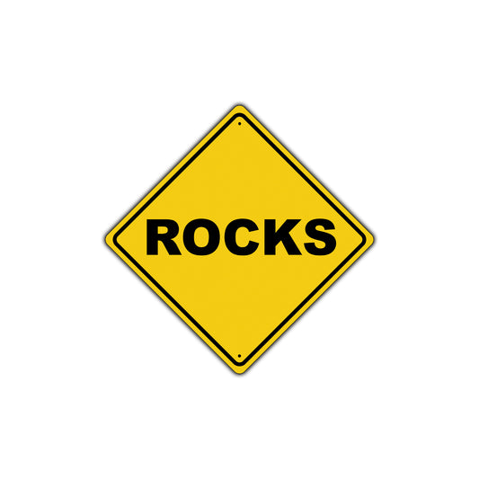 Rocks Falling Novelty Sign