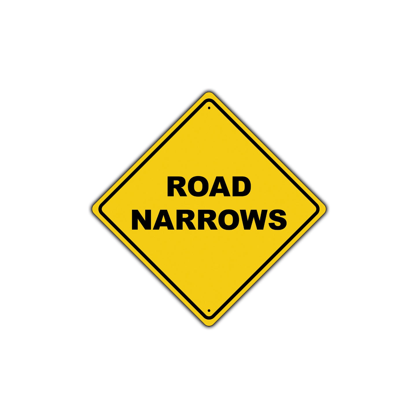 Road Narrows Do Not Block Caution Alert Attention Xing Metal Aluminum Novelty Plate Sign