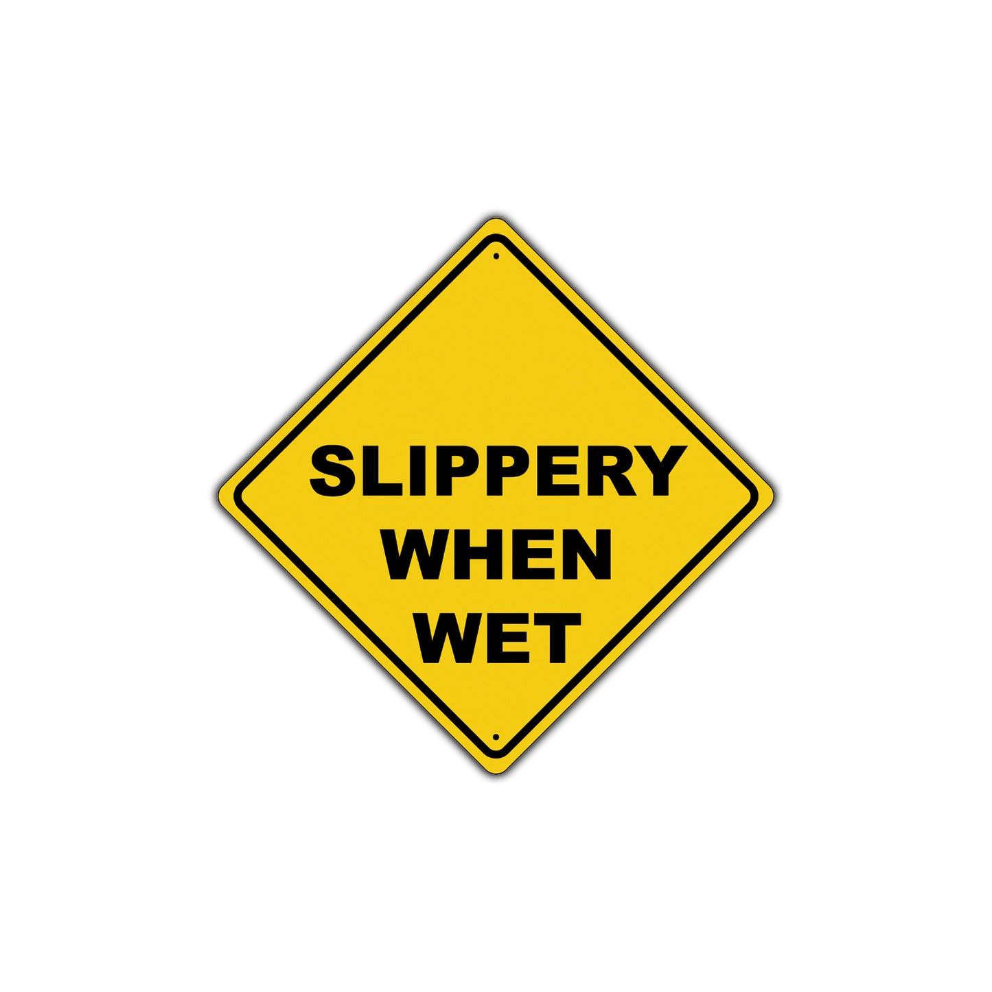 Slippery When Wet Hills Dangerous Zone Xing Diamond Alert Metal Novelty Plate Aluminum Road Sign