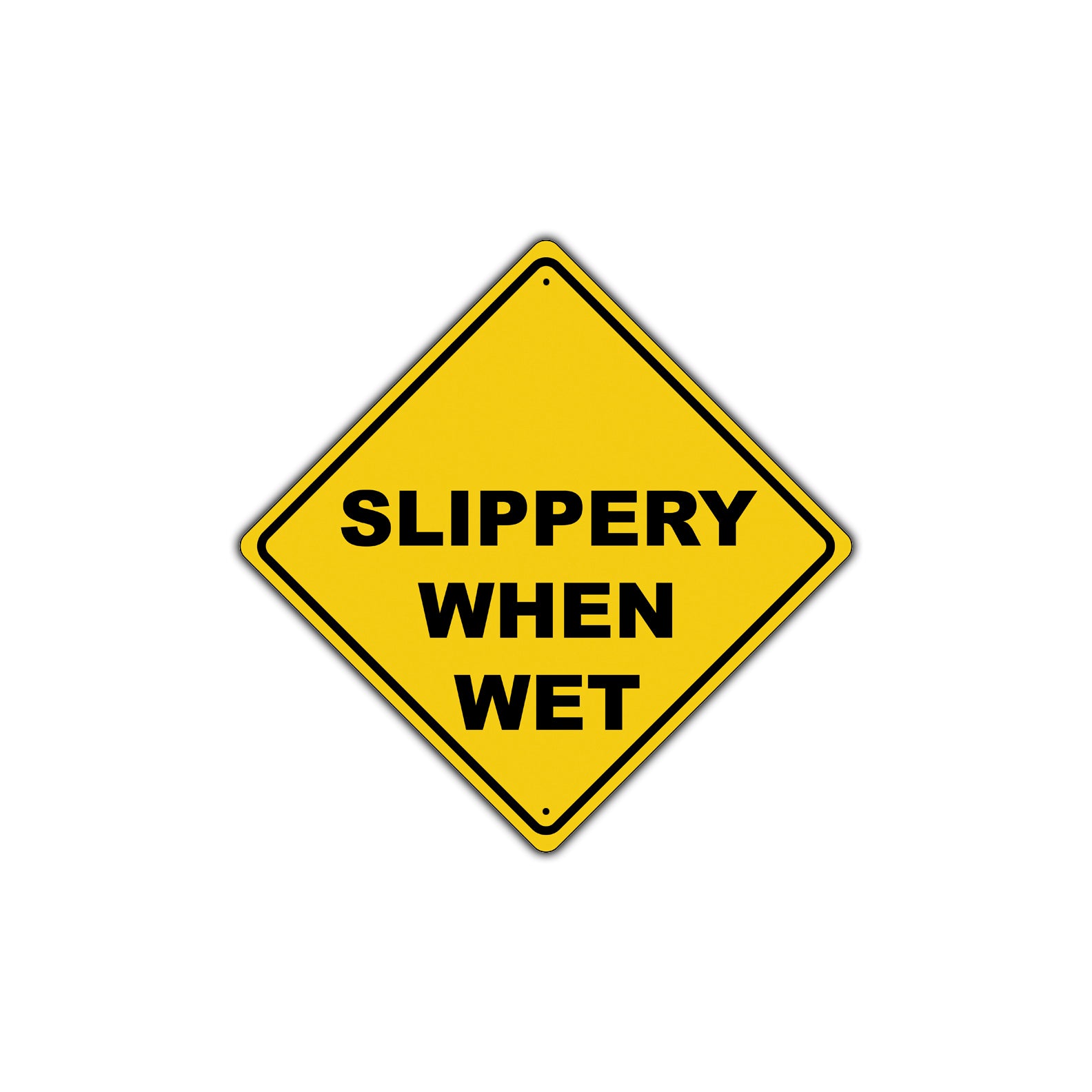Slippery When Wet Hills Dangerous Zone Xing Diamond Alert Metal Novelty Plate Aluminum Road Sign