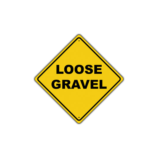 Loose Gravel Road Highway Alert Attention Diamond Metal Novelty Plate Aluminum Road Sign