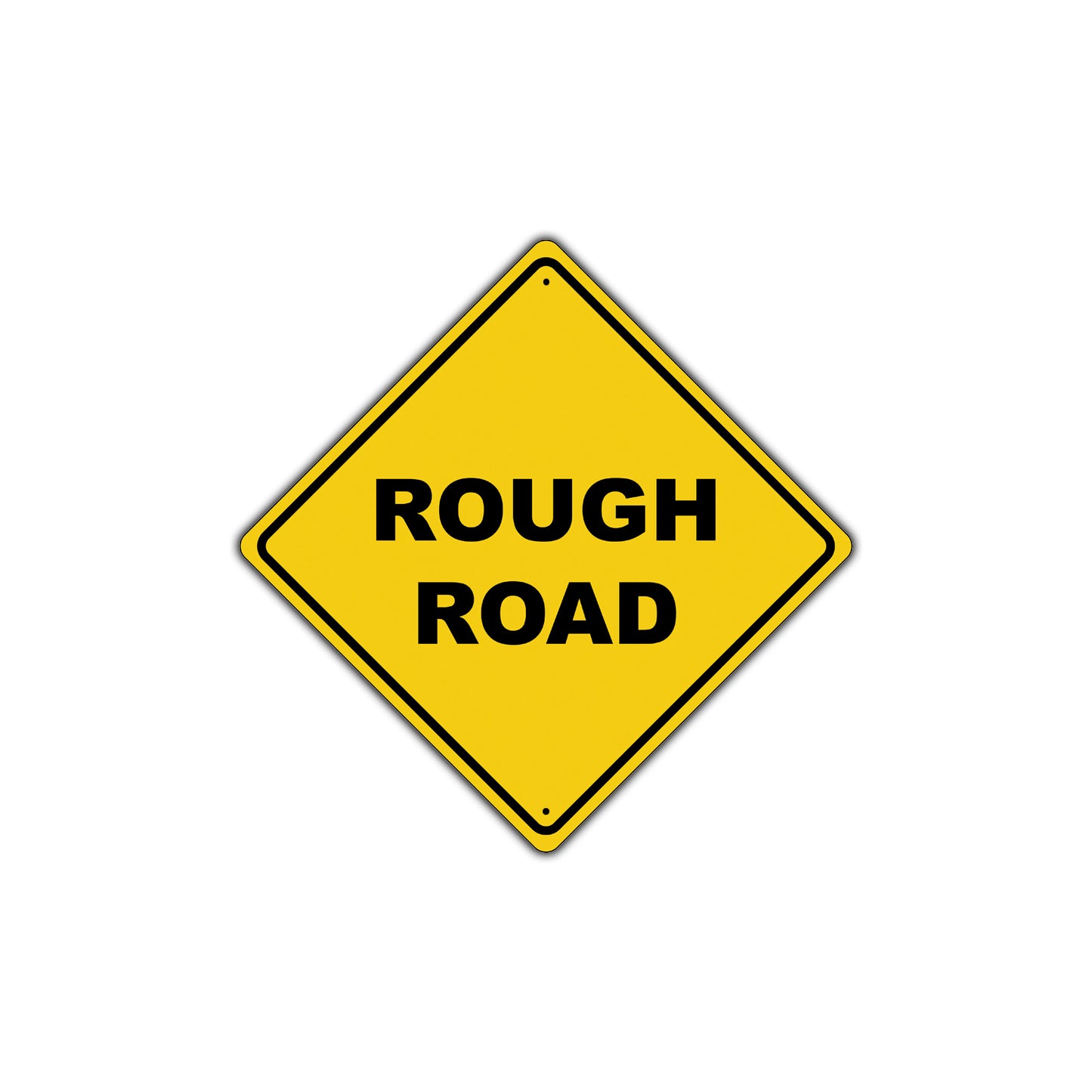 Rough Road Town Highway Alert Attention Diamond Metal Novelty Plate Aluminum Road Sign
