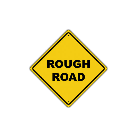 Rough Road Town Highway Alert Attention Diamond Metal Novelty Plate Aluminum Road Sign