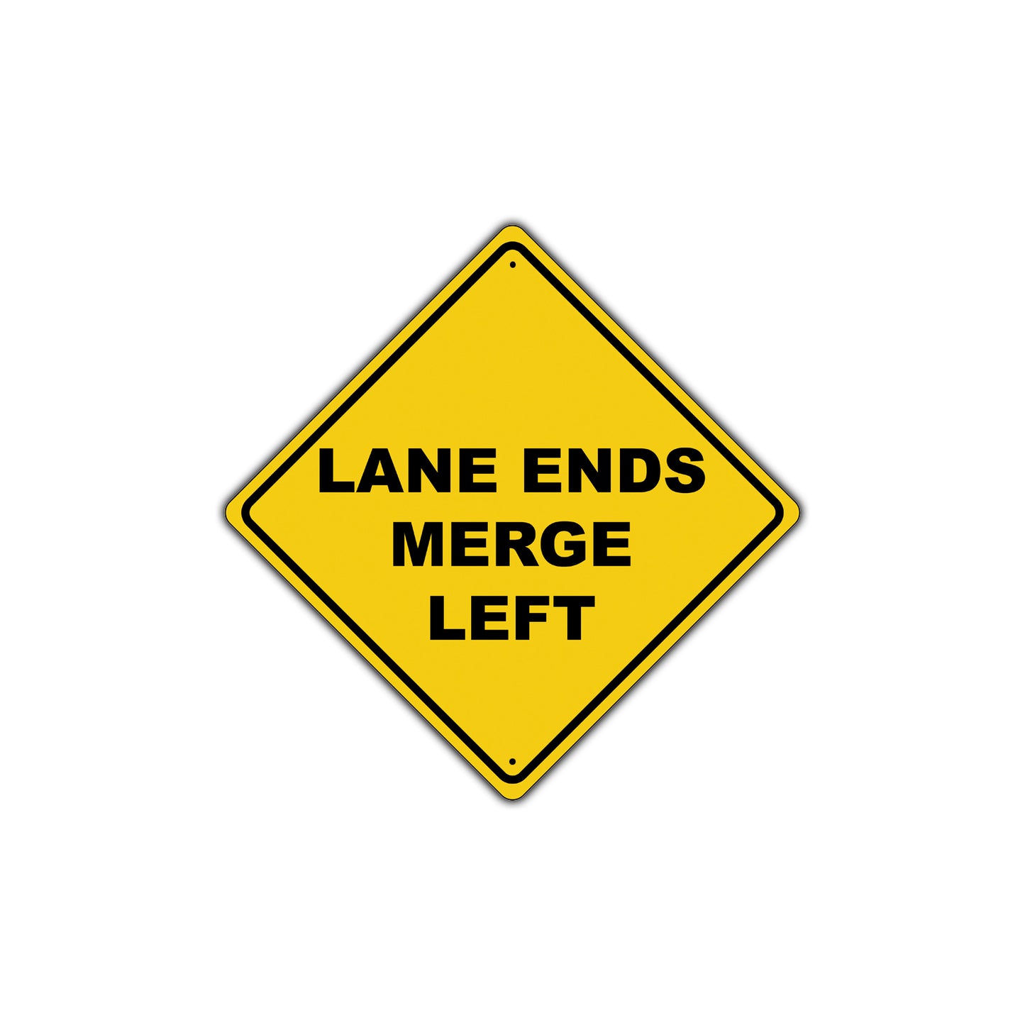 Lane Ends Merge Left Traffic Caution Alert Attention Xing Metal Aluminum Novelty Plate Sign