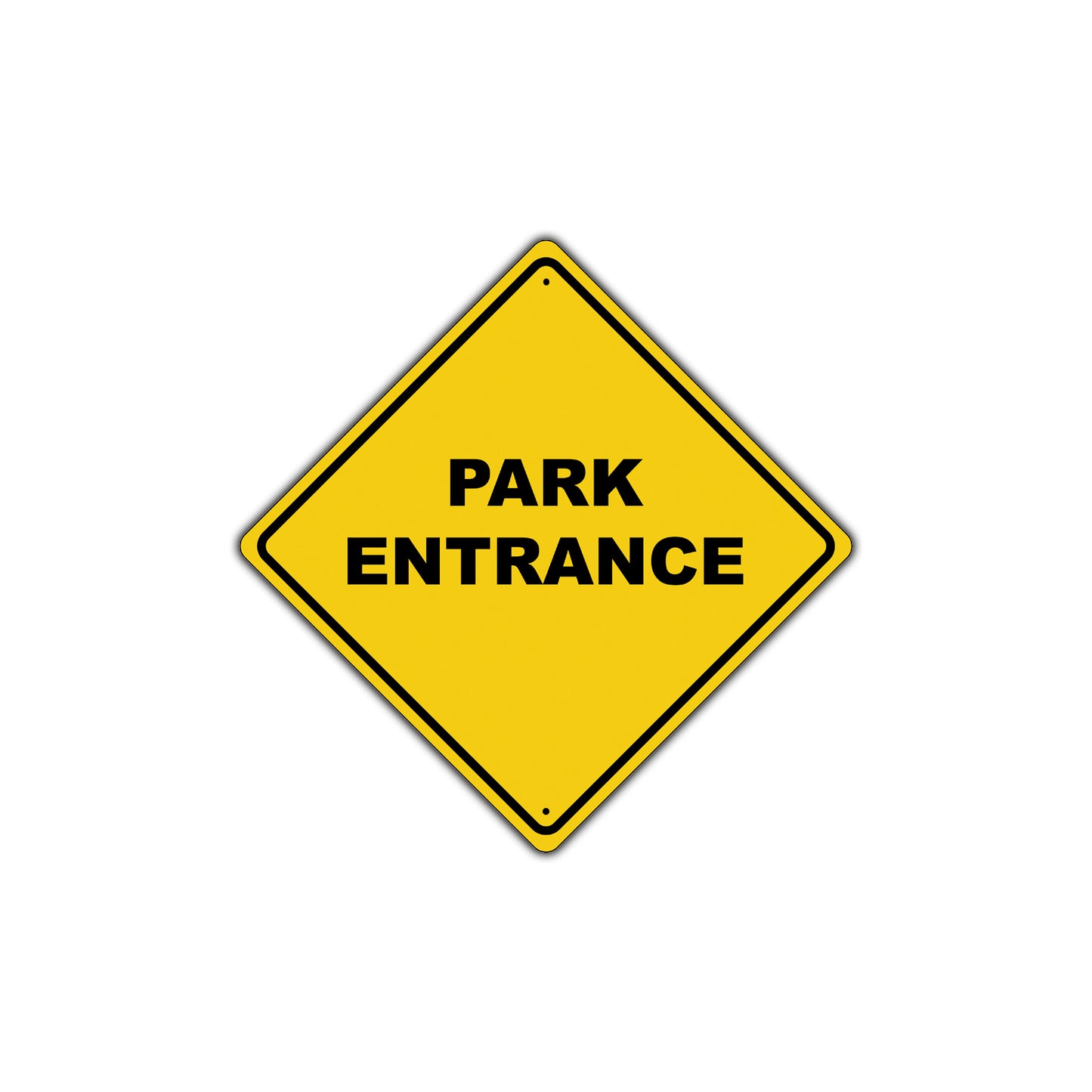 Park Entrance Play Land Alert Attention Diamond Metal Novelty Plate Aluminum Road Sign