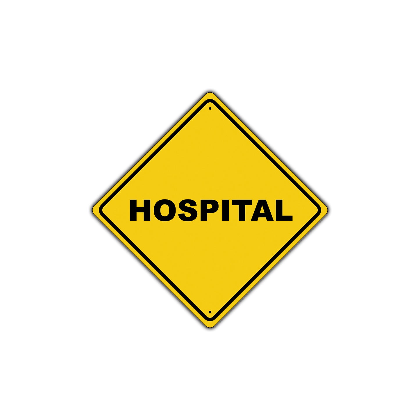 Hospital Emergency Do Not Block Warning Caution Attention Xing Metal Aluminum Novelty Plate Sign