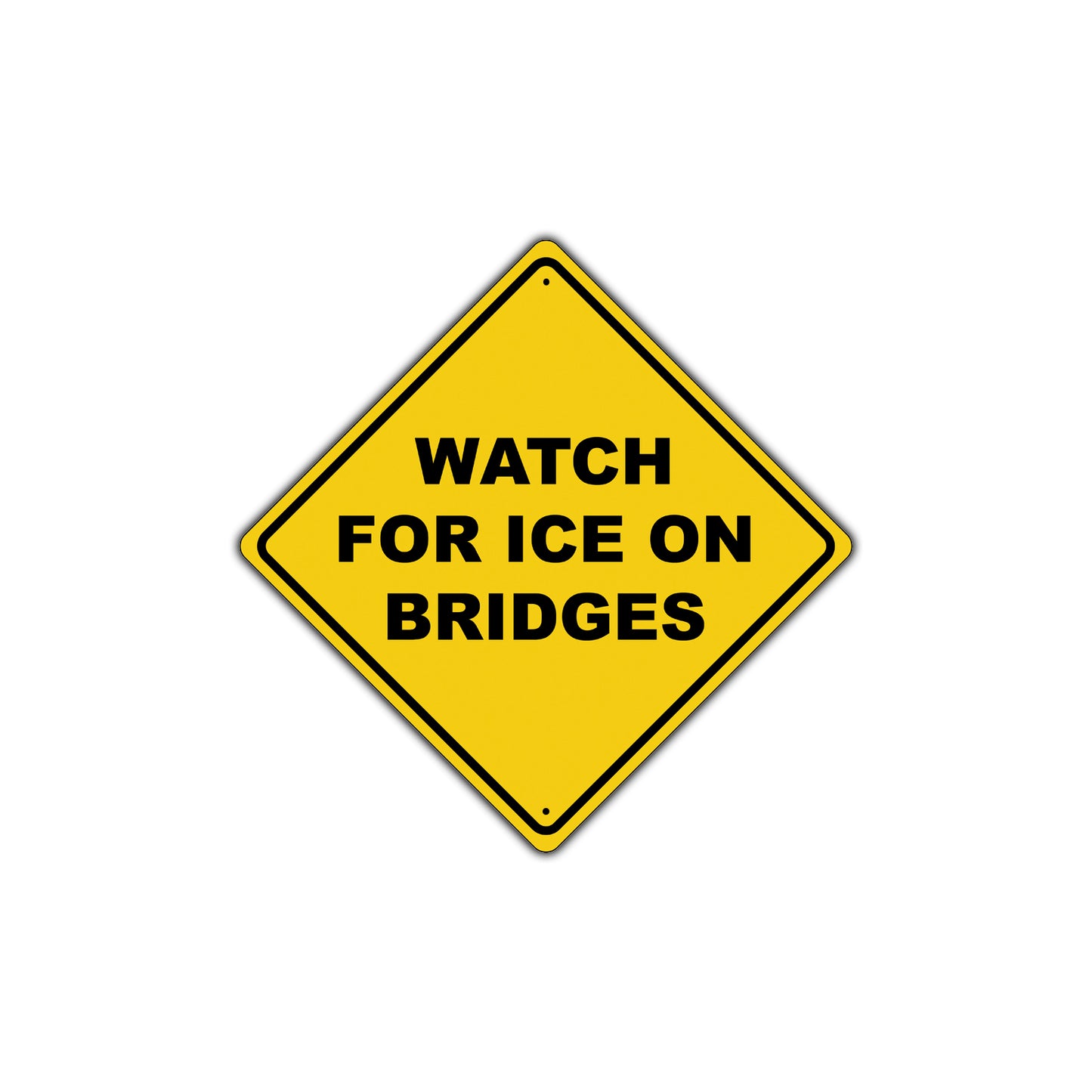 Watch For Ice On Bridges Zone Xing Diamond Alert Metal Novelty Plate Aluminum Road Sign