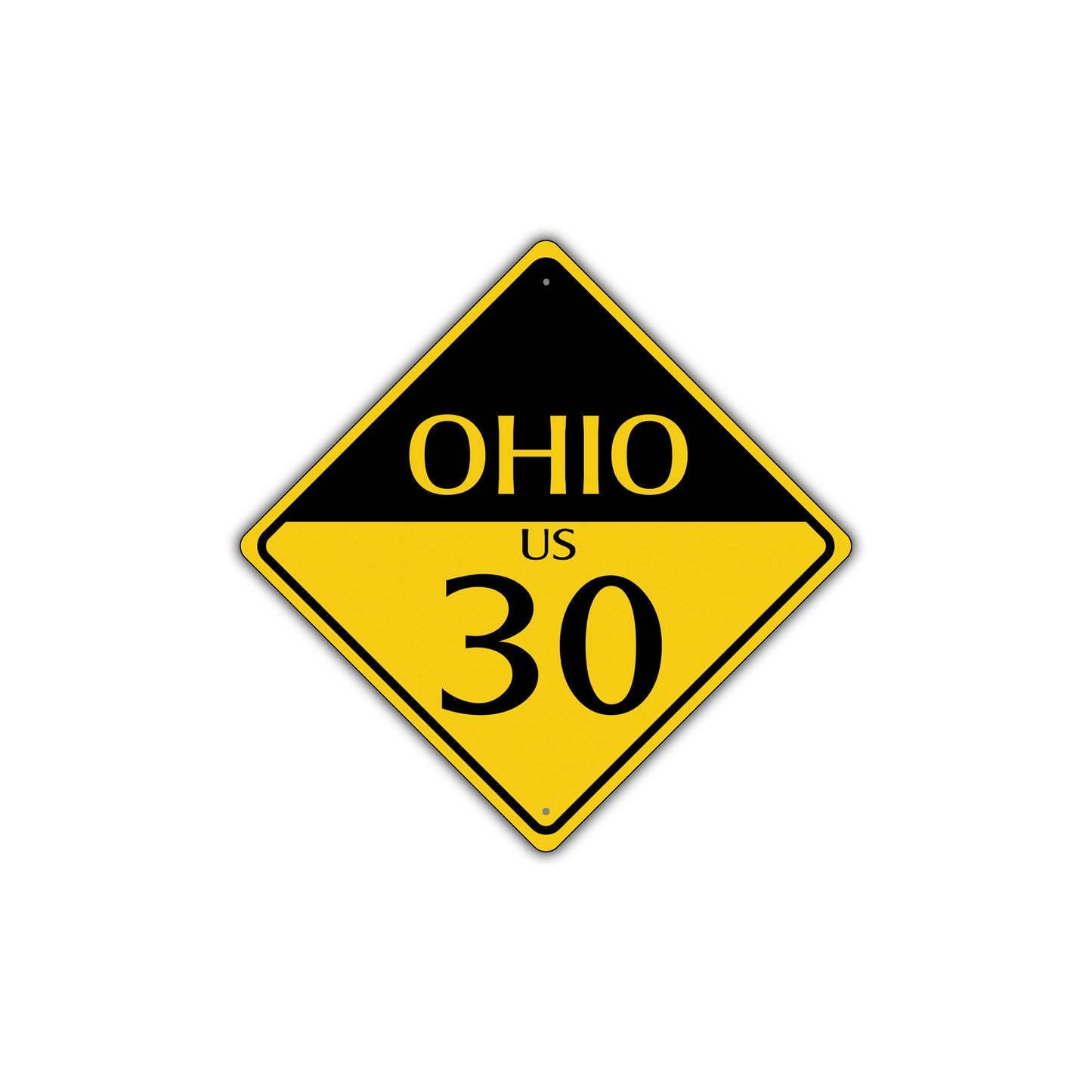 Ohio Us 30 Crossing Road Highway Alert Attention Xing Metal Aluminum Novelty Plate Sign