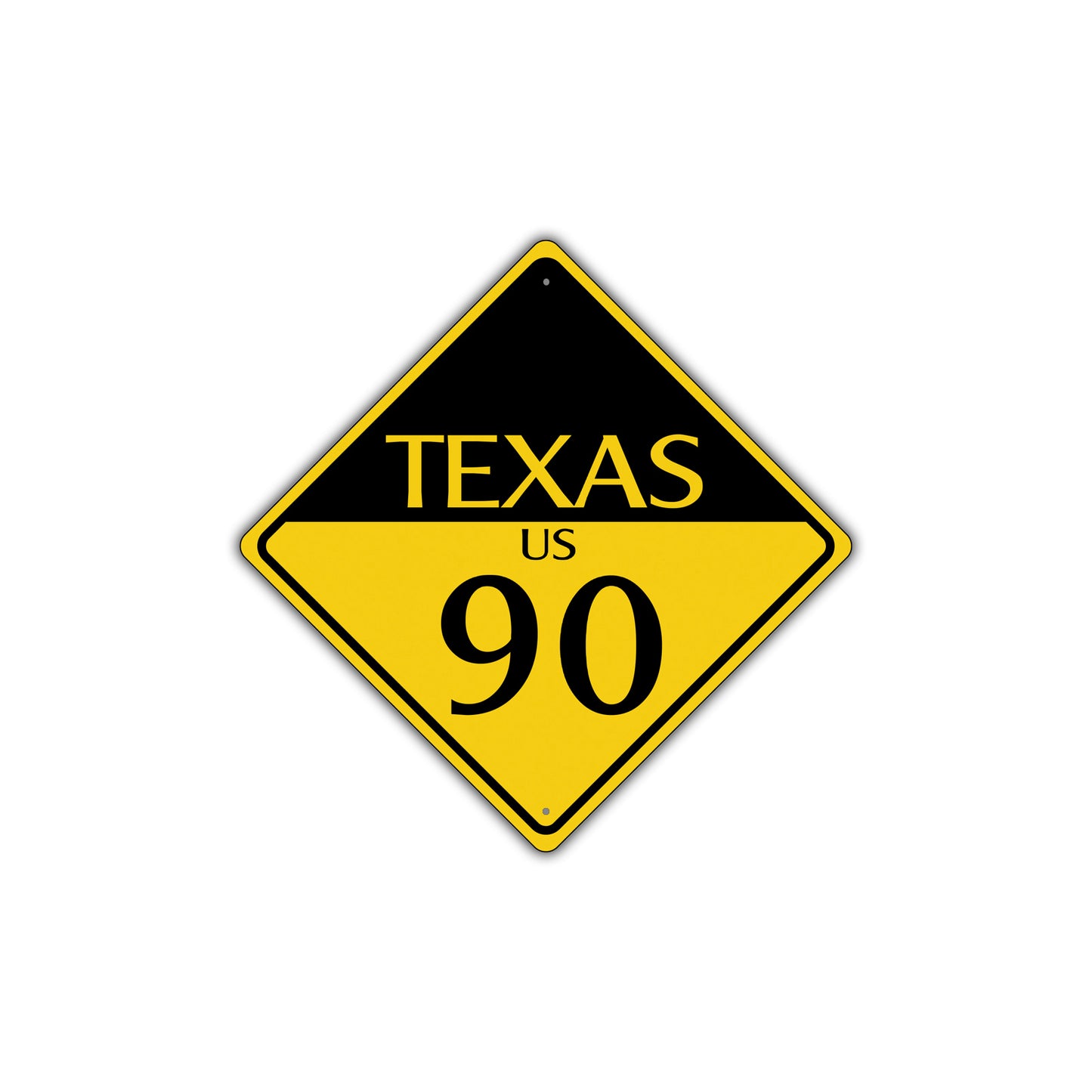 Texas Us 90 Crossing Road Highway Alert Attention Xing Metal Aluminum Novelty Plate Sign