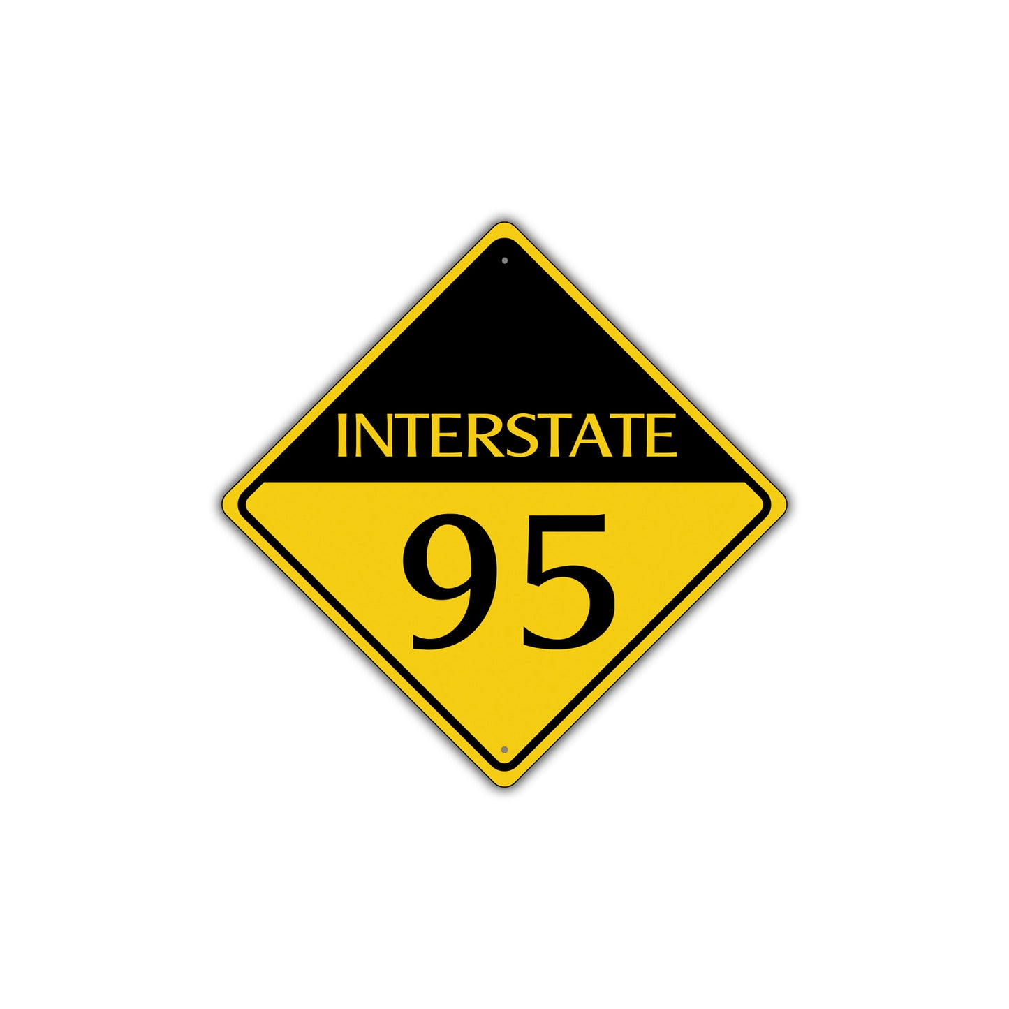 Interstate 95 Crossing Road Highway Alert Attention Xing Metal Aluminum Novelty Plate Sign
