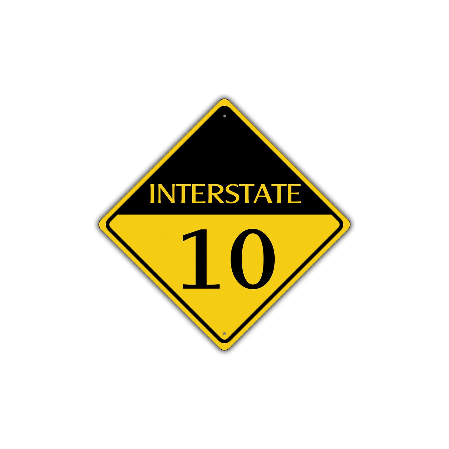 Interstate 10 Crossing Road Highway Alert Attention Xing Metal Aluminum Novelty Plate Sign