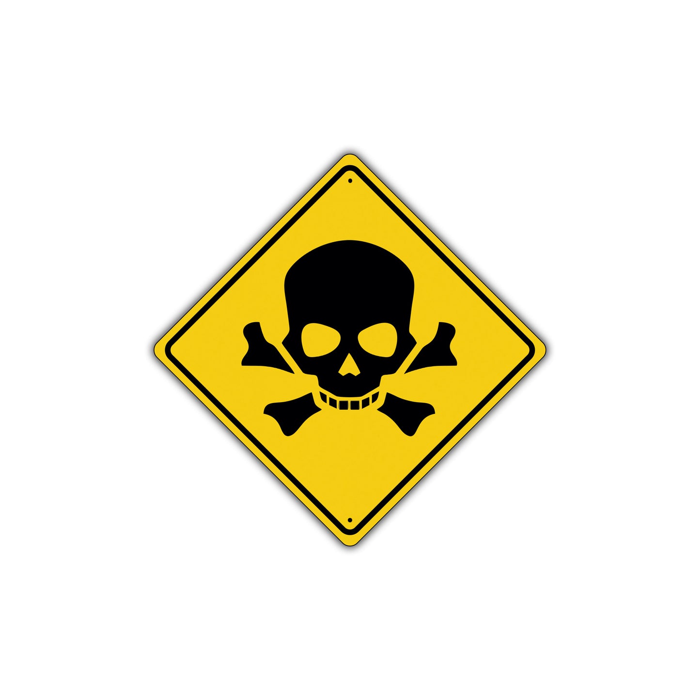 Danger Hazardous Toxic Waste Skull Bones Symbol Alert Attention Dangrous Metal Aluminum Sign Plate