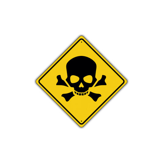 Danger Hazardous Toxic Waste Skull Bones Symbol Alert Attention Dangrous Metal Aluminum Sign Plate