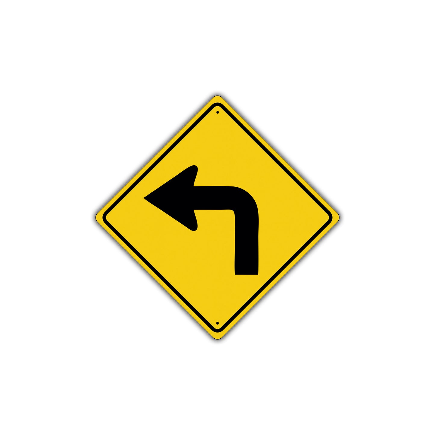 Left Turn with Sharp Turn Symbol Road Street Attention Metal Aluminum Novelty Traffic Sign Plate