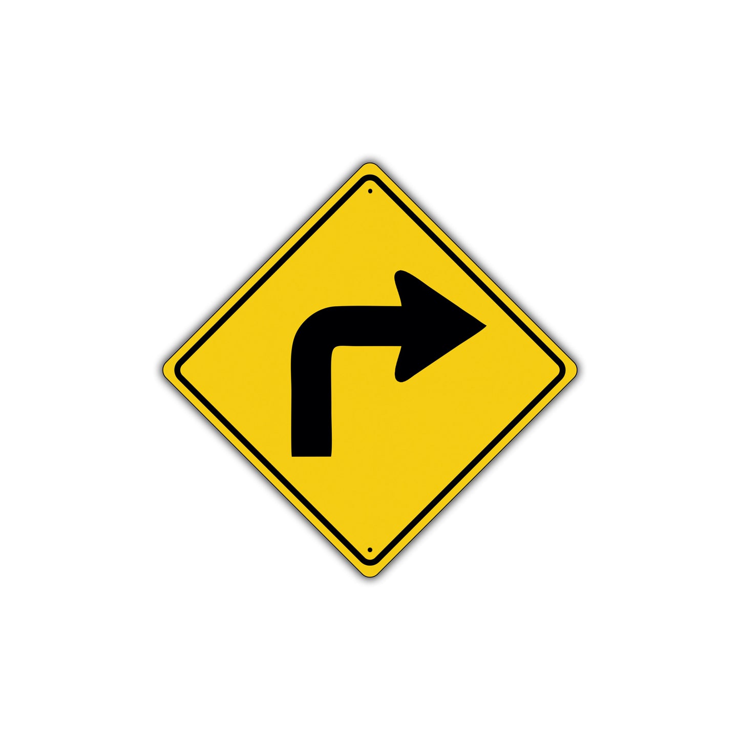 Right Turn with Sharp Turn Symbol Road Street Attention Metal Aluminum Novelty Traffic Sign Plate