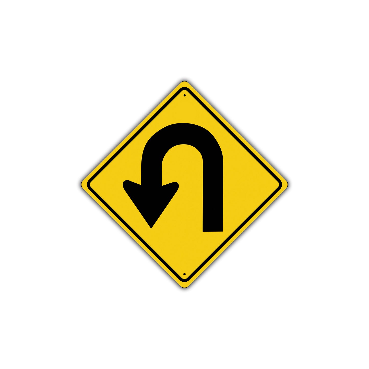Left U-Turn with Sharp Turn Symbol Road Street Attention Metal Aluminum Novelty Traffic Sign Plate