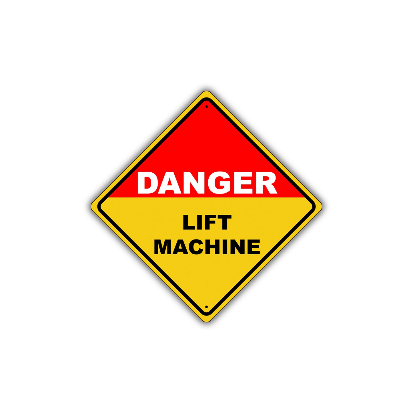 Caution Danger Lift Machine Loading Trucks Docks Port Metal Aluminum Novelty Notice Sign Plate