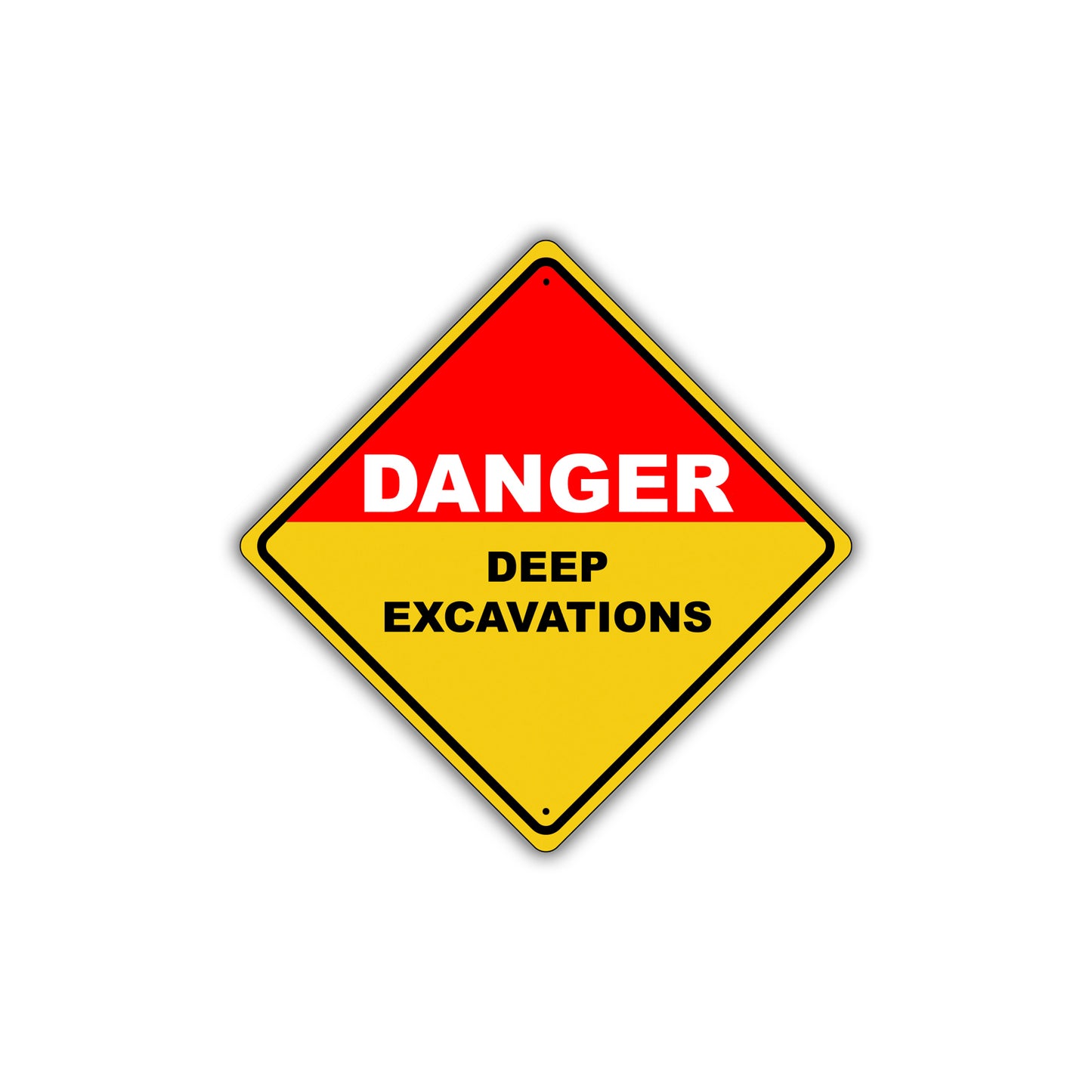 Caution Danger Deep Excavations Attention Metal Alert Aluminum Novelty Notice Sign Plate