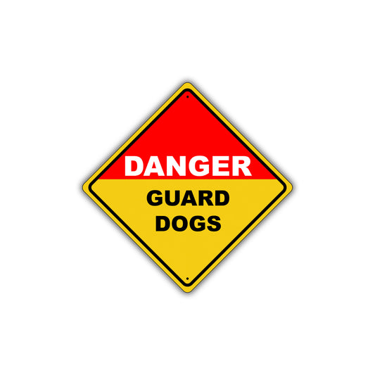 Caution Danger Guard Dogs On Duty Pet Animal Metal Alert Aluminum Novelty Notice Sign Plate