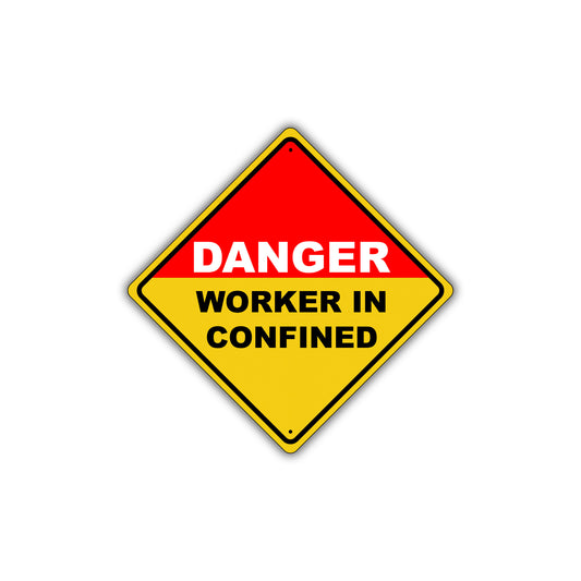 Caution Danger Worker In Confined Space Permit Only Osha Metal Aluminum Novelty Notice Sign