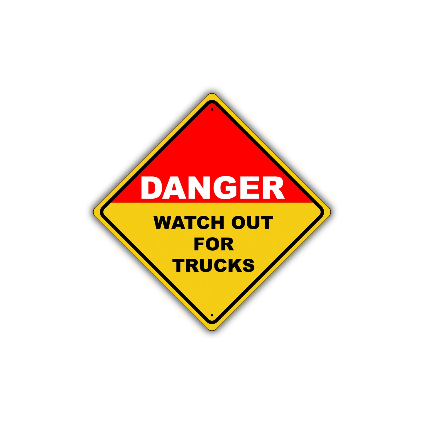 Caution Danger Watch Out For Trucks Hazard Metal Alert Aluminum Novelty Notice Sign Plate