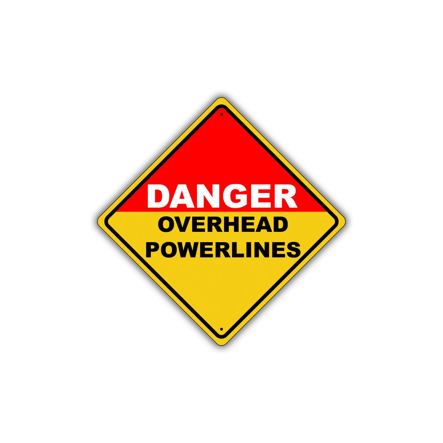 Caution Danger Overhead Powerlines High Voltage Metal Alert Aluminum Novelty Notice Sign Plate