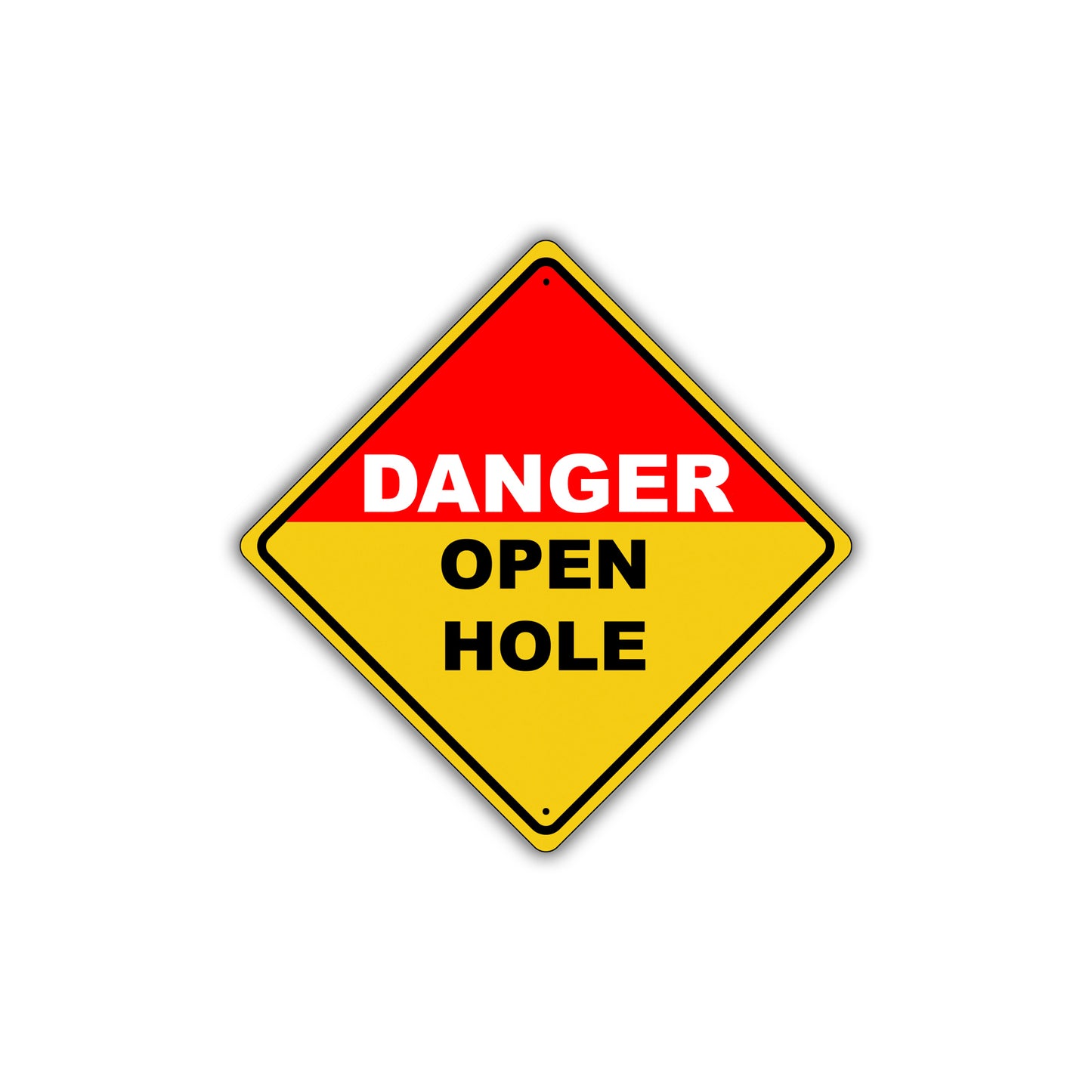Caution Danger Open Hole Risk Of Severe Injury Death Osha Metal Alert Aluminum Novelty Notice Sign