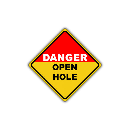 Caution Danger Open Hole Risk Of Severe Injury Death Osha Metal Alert Aluminum Novelty Notice Sign
