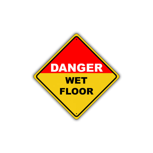 Caution Danger Wet Floor Slippery Osha Metal Alert Aluminum Novelty Notice Sign Plate