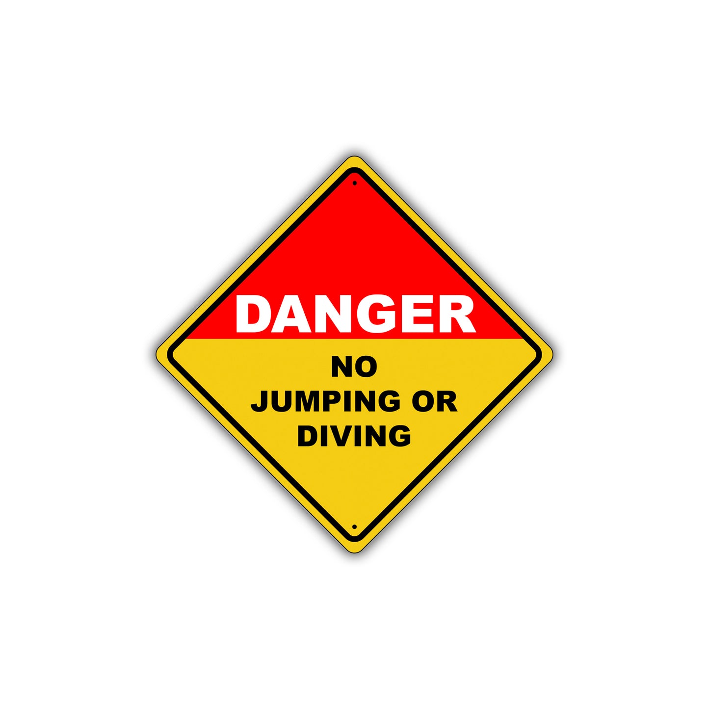 Caution Danger No Jumping or Diving Shallow Water Pool Metal Alert Aluminum Novelty Notice Sign