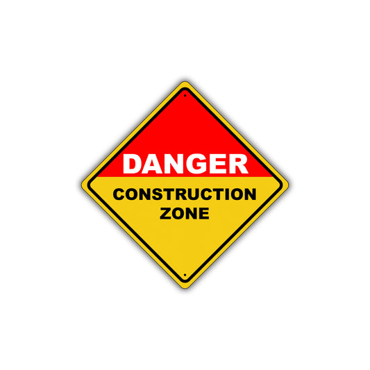 Caution Danger Construction Zone Wear Equipment Osha Metal Alert Aluminum Novelty Notice Sign